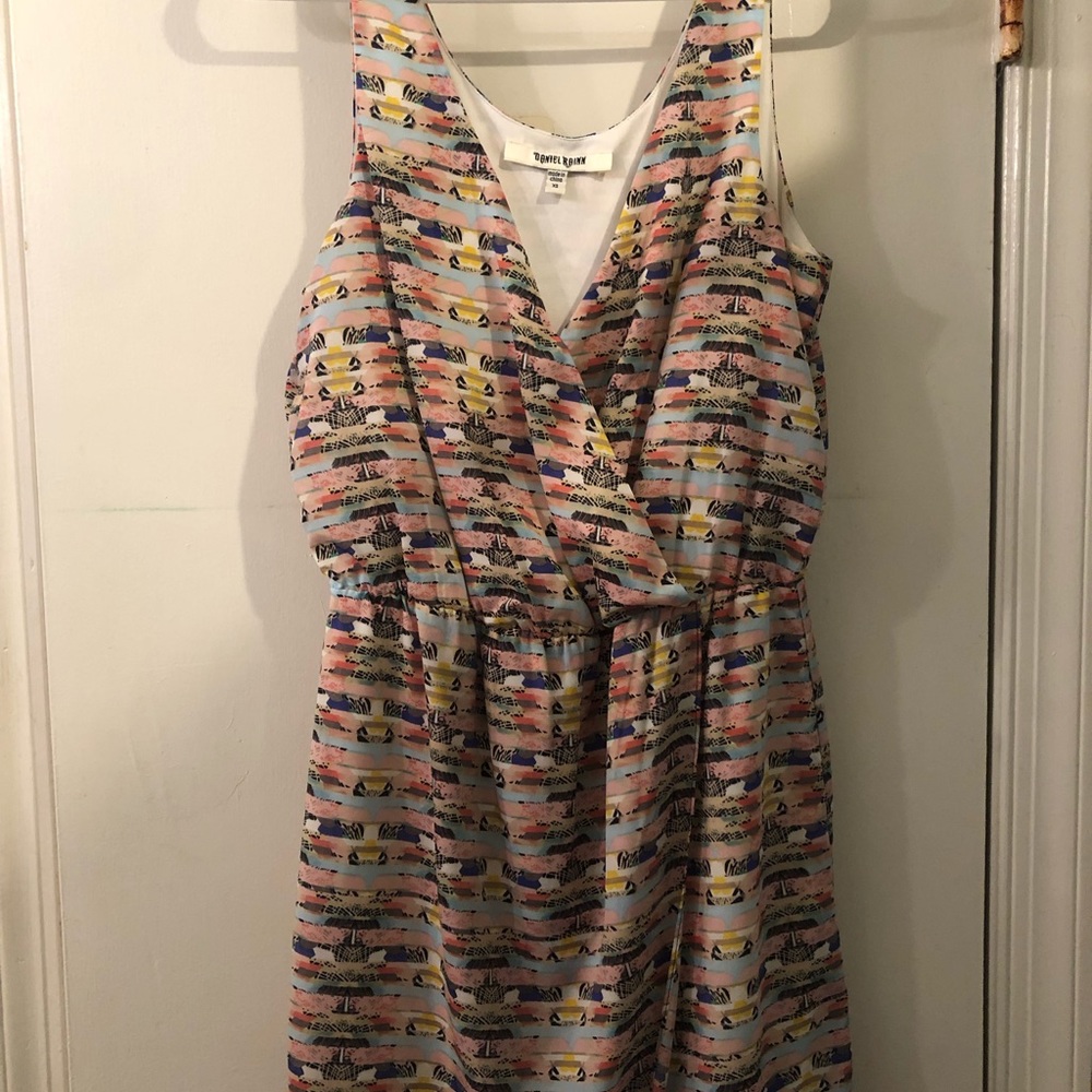 Daniel Rainn V-Neck Patterned Midi Dress